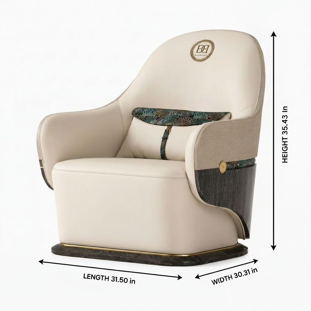 Navorre Accent Chair dimension diagram showing 31.50-inch length, 30.31-inch width, and 35.43-inch height