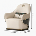 Navorre Accent Chair dimension diagram showing 31.50-inch length, 30.31-inch width, and 35.43-inch height