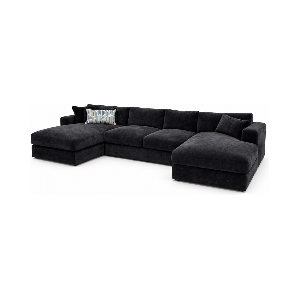 Noctelle Ebony Sectional — full product, square white background