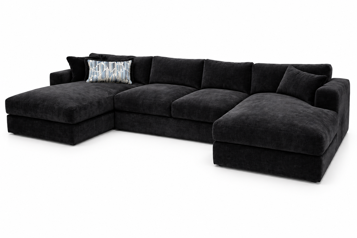 Noctelle Ebony Sectional — alternate studio view