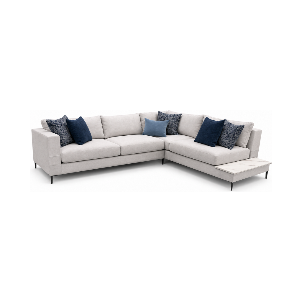 Nolmere Dove Sectional — full product, square white background