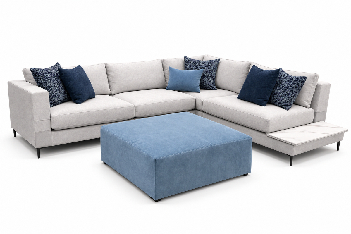 Nolmere Dove Sectional — optional seating + ottoman configuration