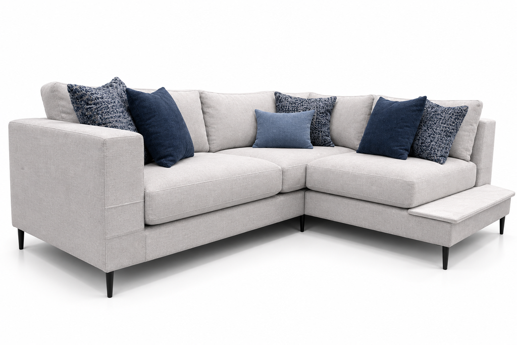 Nolmere Dove Sectional — arm and cushion detail
