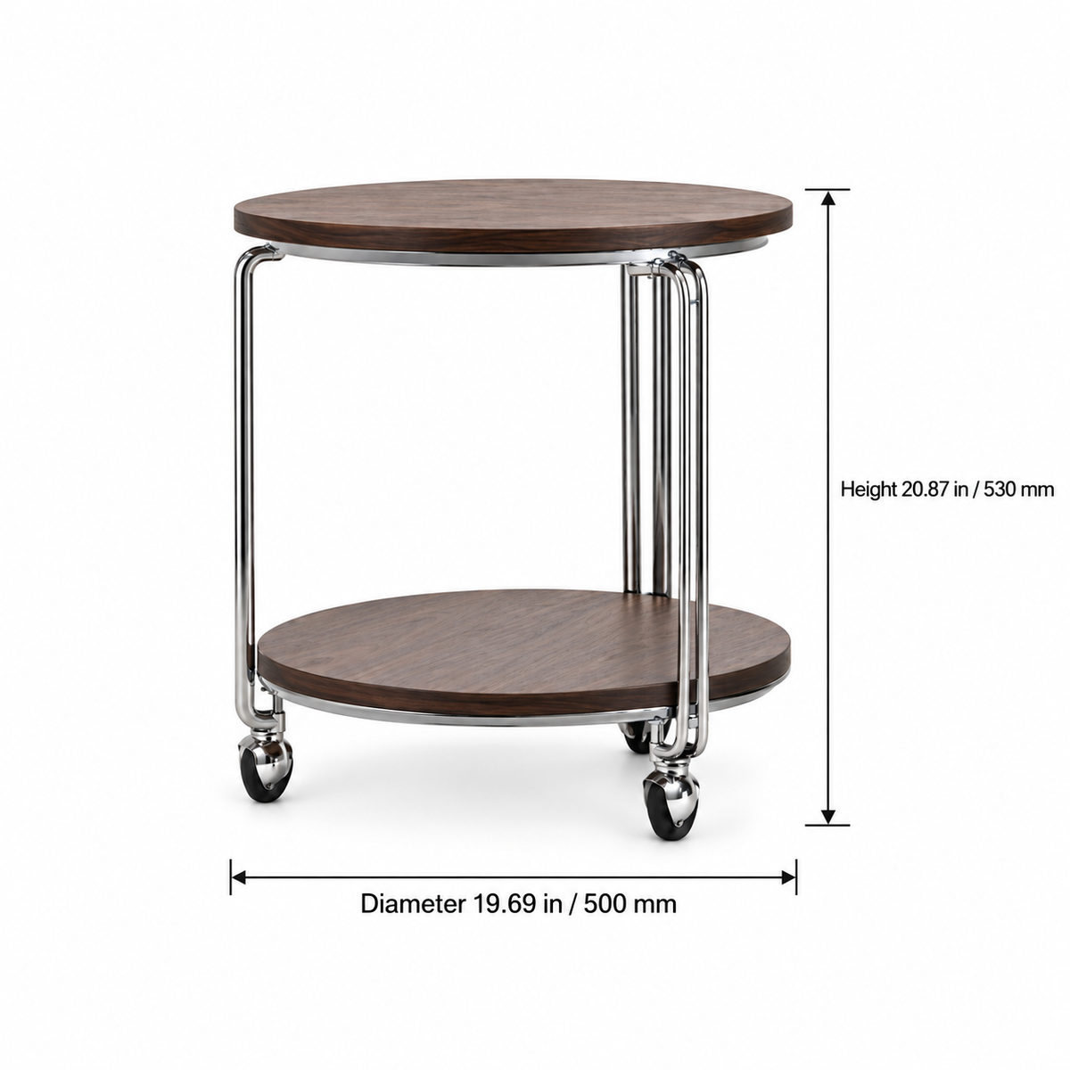 Norcello End Table dimensions: diameter 19.69 in / 500 mm, height 20.87 in / 530 mm