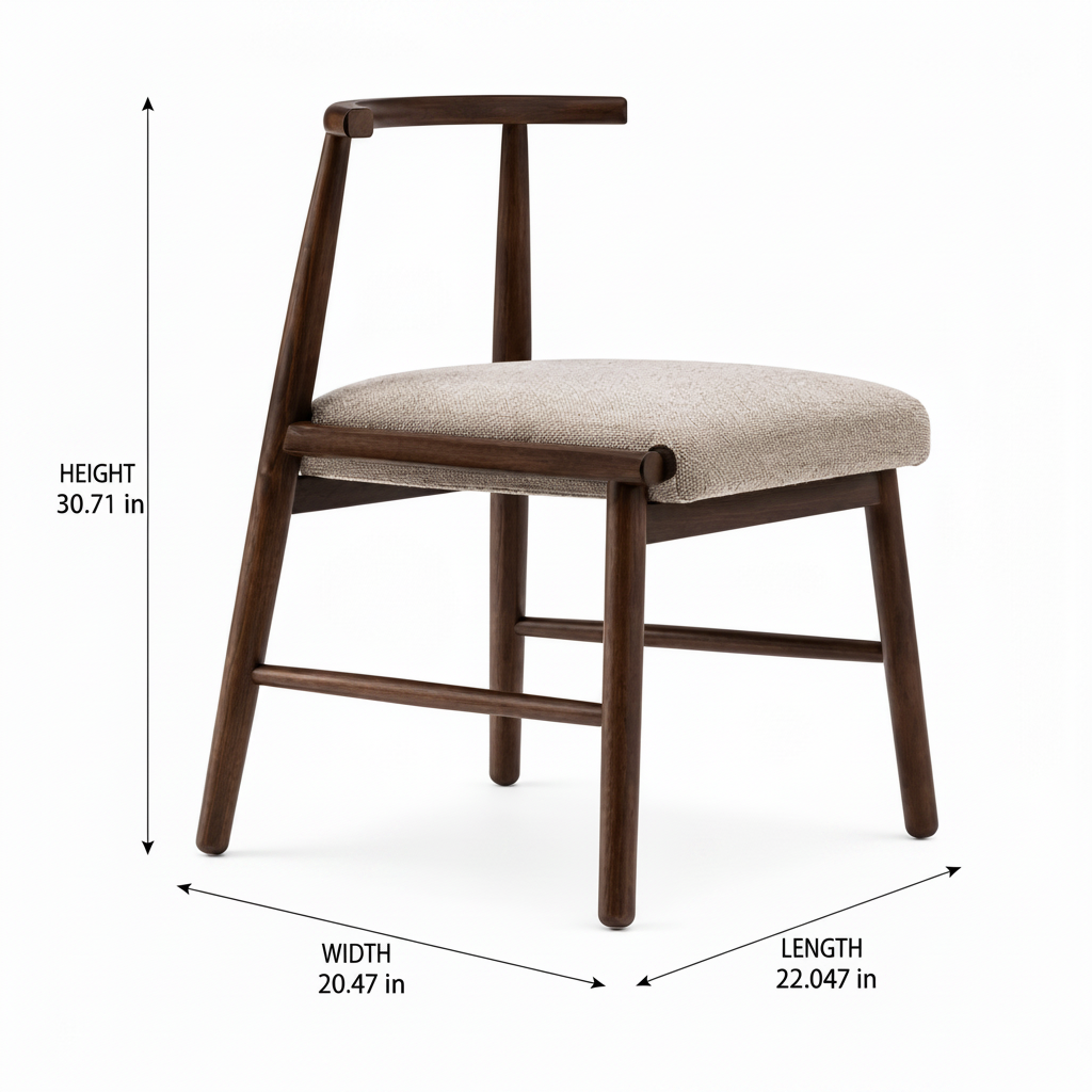 Novaire Dining Chair dimension diagram