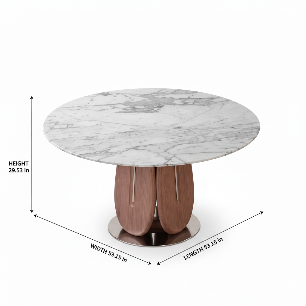 Novella Marble Dining Table dimension diagram