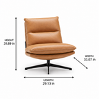 Novera Accent Chair dimension diagram showing 29.13 in length, 33.07 in width, and 31.89 in height.