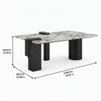 Nyselle Marble Coffee Table dimension diagram