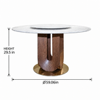Orlena Marble Round Dining Table dimension diagram