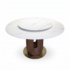 Orlena Marble Round Dining Table high-angle view