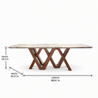 Orsini Dining Table dimension diagram without extra vertical lines