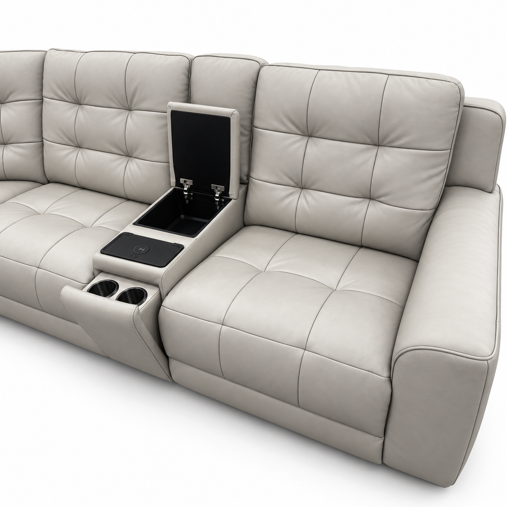 Orvienne power reclining sectional sofa - console