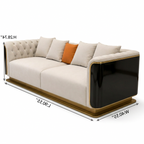 Palisandre Sofa — left 45° view with dimensions