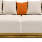 Palisandre Sofa — visible seat cushions, their seams, and the lower front base beneath them (detail edited from existing product photo)