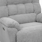 Palisette Fabric Accent Chair close-up of light gray fabric upholstery and stitched cushion detail on a white backgroundbackground