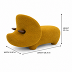 Pavienne Rhino Accent Chair dimension diagram showing length 28.35 inches, width 20.87 inches, and height 25.2 inches.
