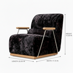 Perrano Accent Chair dimension diagram showing length 22.05 inches, width 17.72 inches, and height 15.35 inches on a white background.