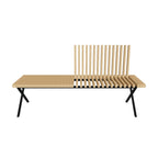 Pravero Wood Bench — photo-guided 3D material preview; colors and textures approximate; scale not verified. Refer to product photos and dimensions.