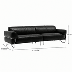 Quarielle Sofa — left side view with dimensions