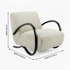 Quenaro Accent Chair dimensions showing 27.56 inch length, 35.43 inch width, and 30.71 inch height