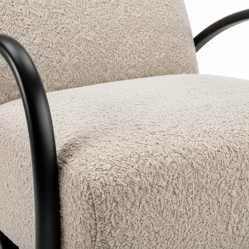 Quenaro Accent Chair close-up showing the fabric upholstery, seat, and backrest