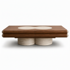 Quenelle Walnut Coffee Table 正面白底图