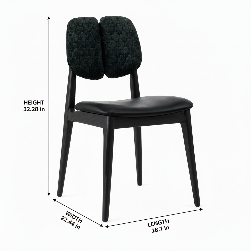 Quessan Dining Chair dimension diagram