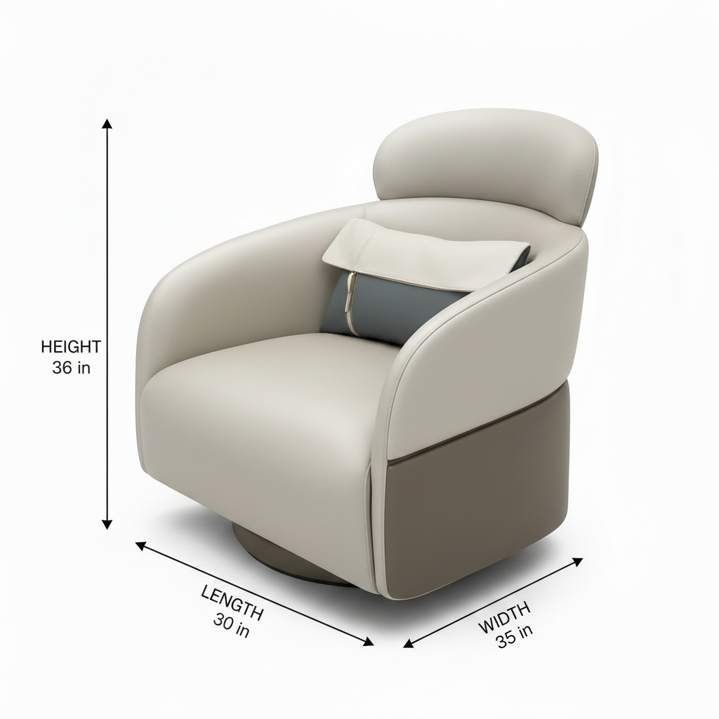 Quesselle Accent Chair dimension diagram showing length 30 inches, width 35 inches, and height 36 inches.