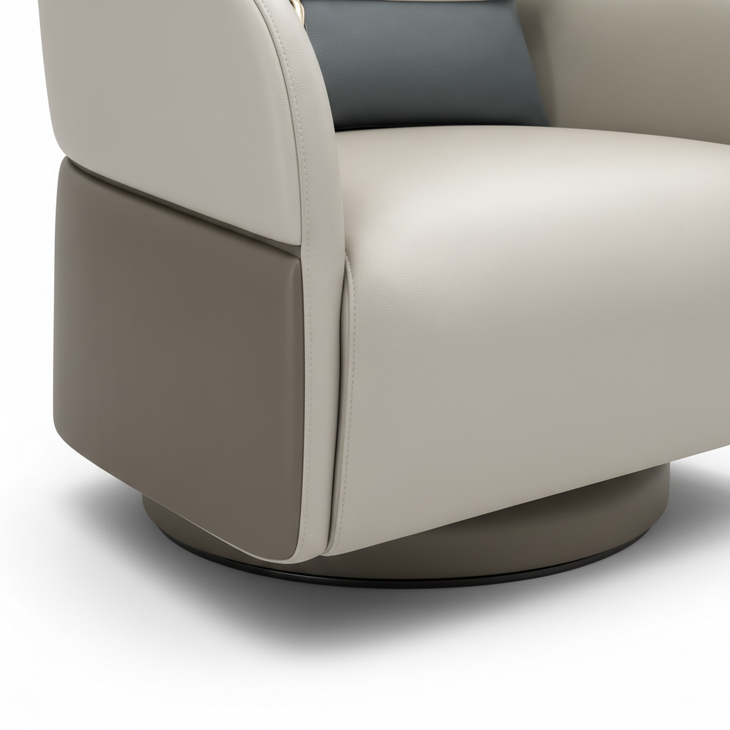 Quesselle Accent Chair close-up showing the swivel base detail