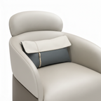 Quesselle Accent Chair close-up showing the leather upholstery detail