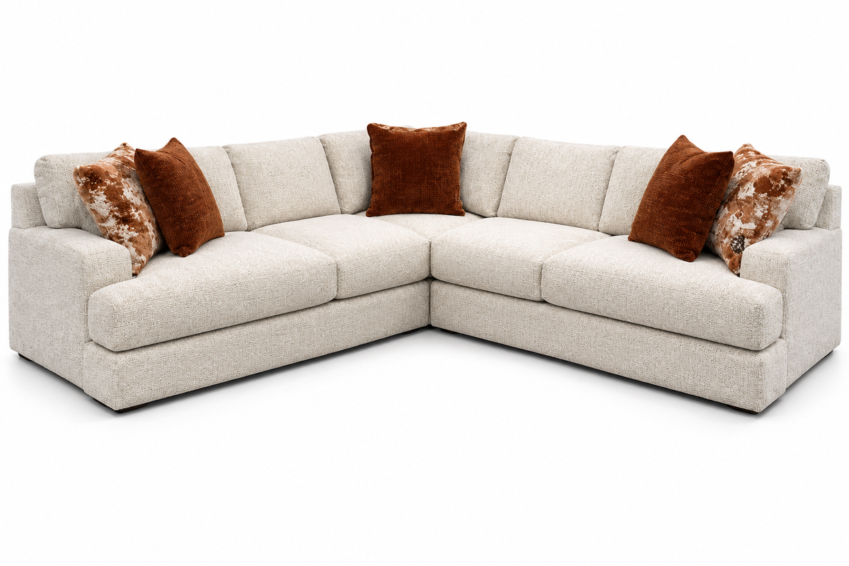 Ravelin Cream Sectional — upholstery detail