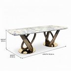 Remington Marble Dining Table dimension diagram