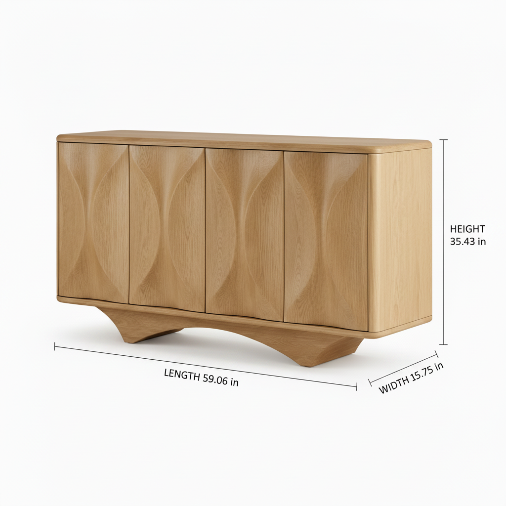 Renaissance Sideboard dimension diagram with length width and height measurements