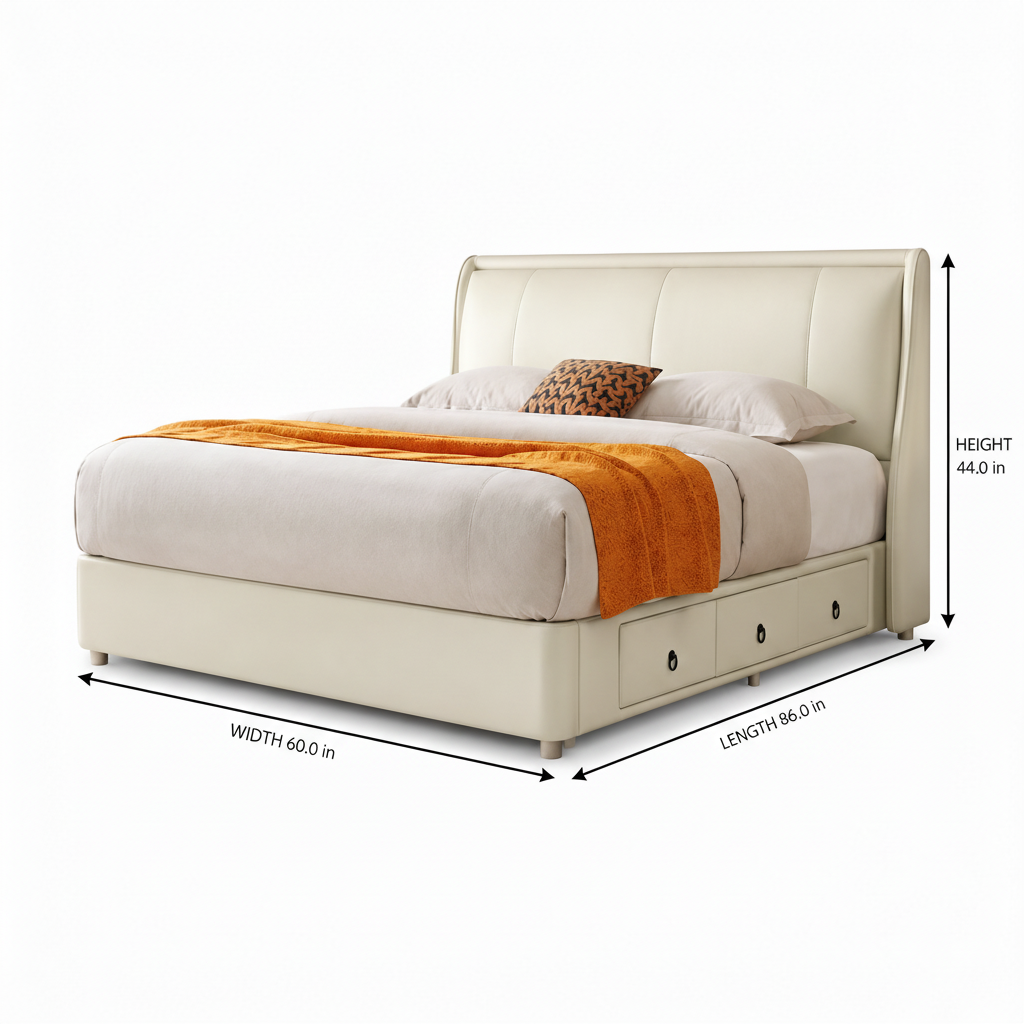 Renshaw Bed dimension diagram with swapped length and width