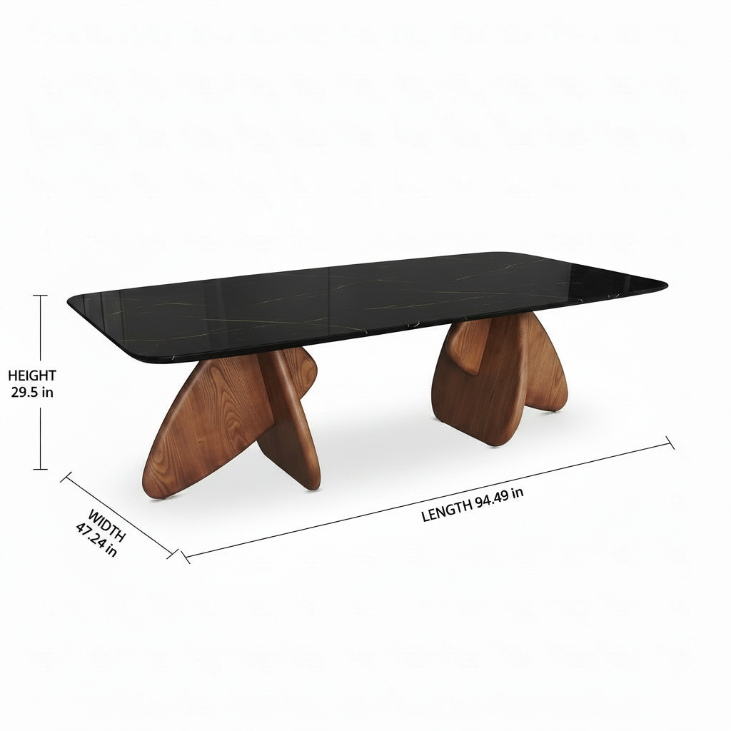 Rosaline Marble Dining Table dimension diagram