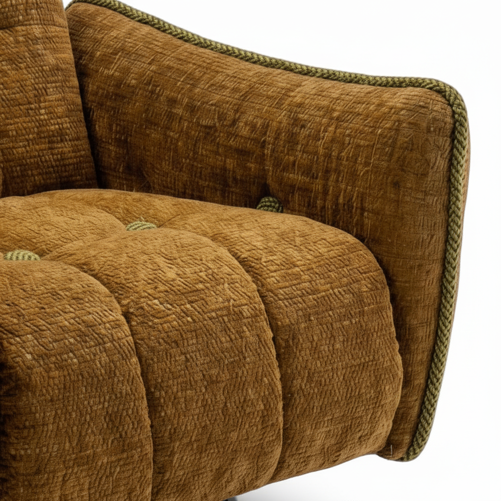 Rosvella Accent Chair close-up showing the fabric upholstery, seat, and backrest
