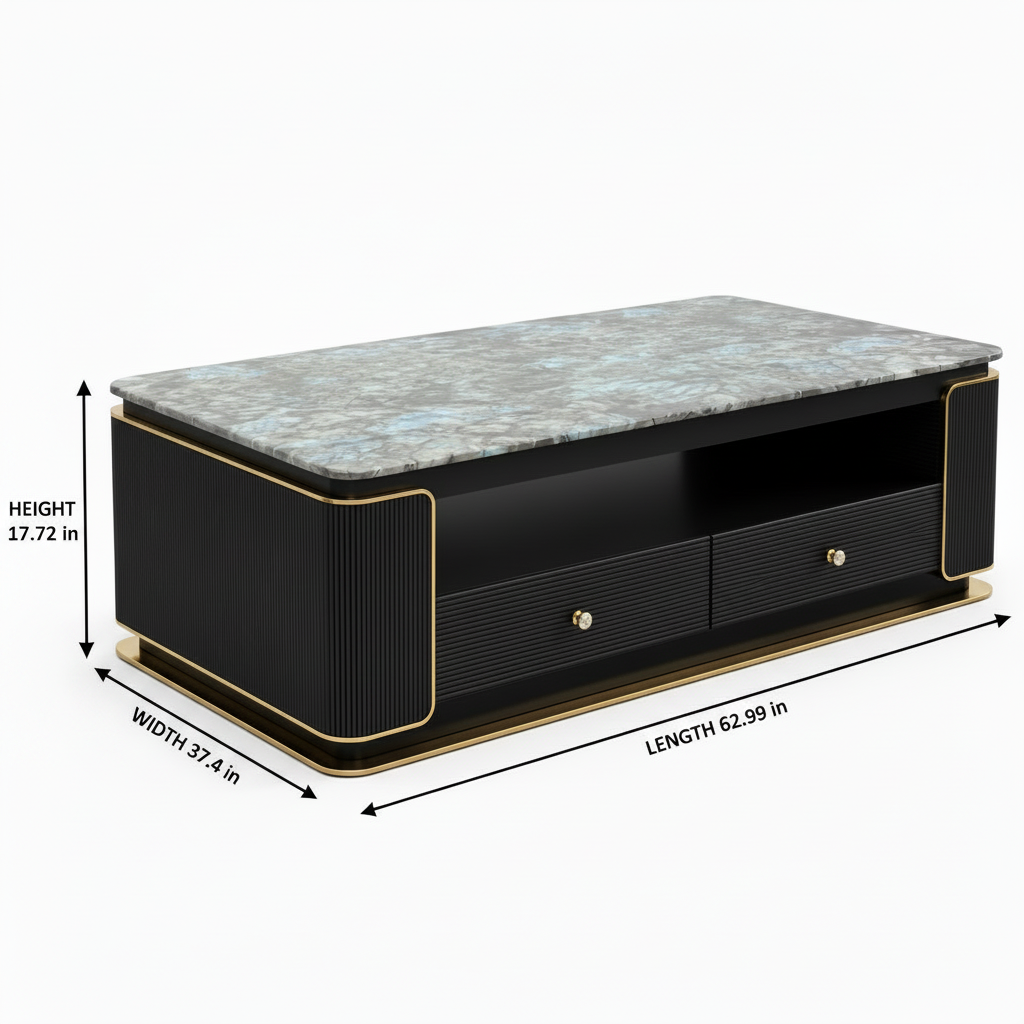 Rovessa Coffee Table corrected dimension diagram