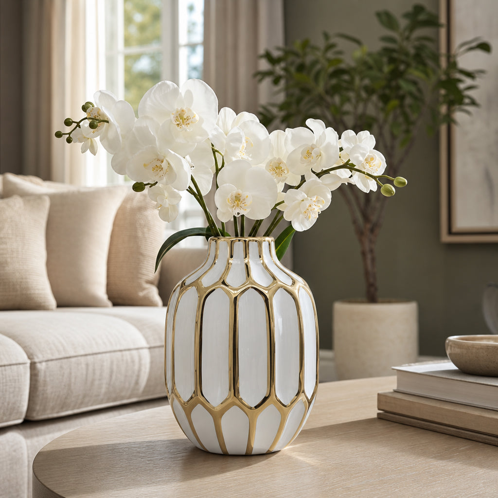 Calvinham White Vase — 8″ — additional view