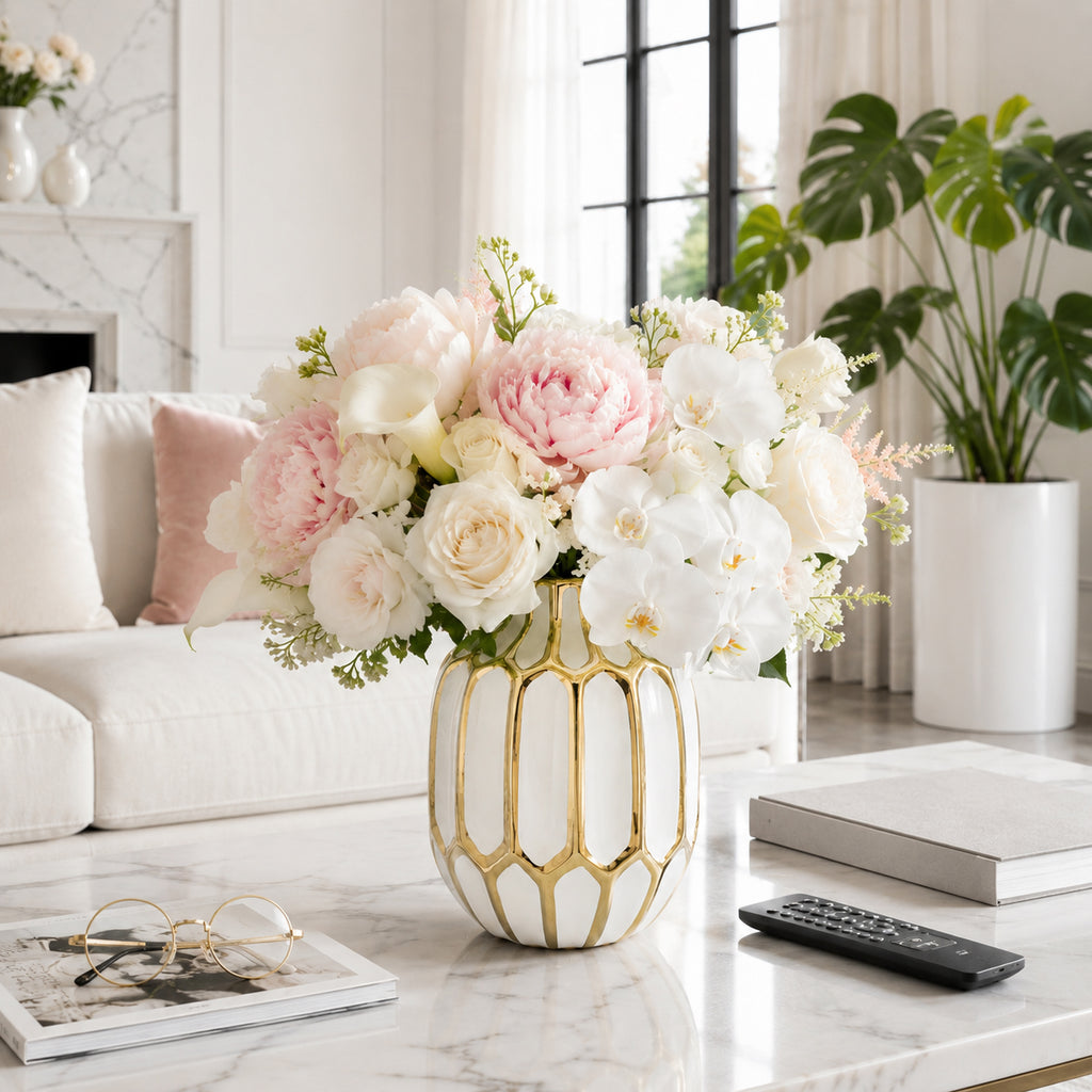 Calvinham White Vase — 8″ — additional view