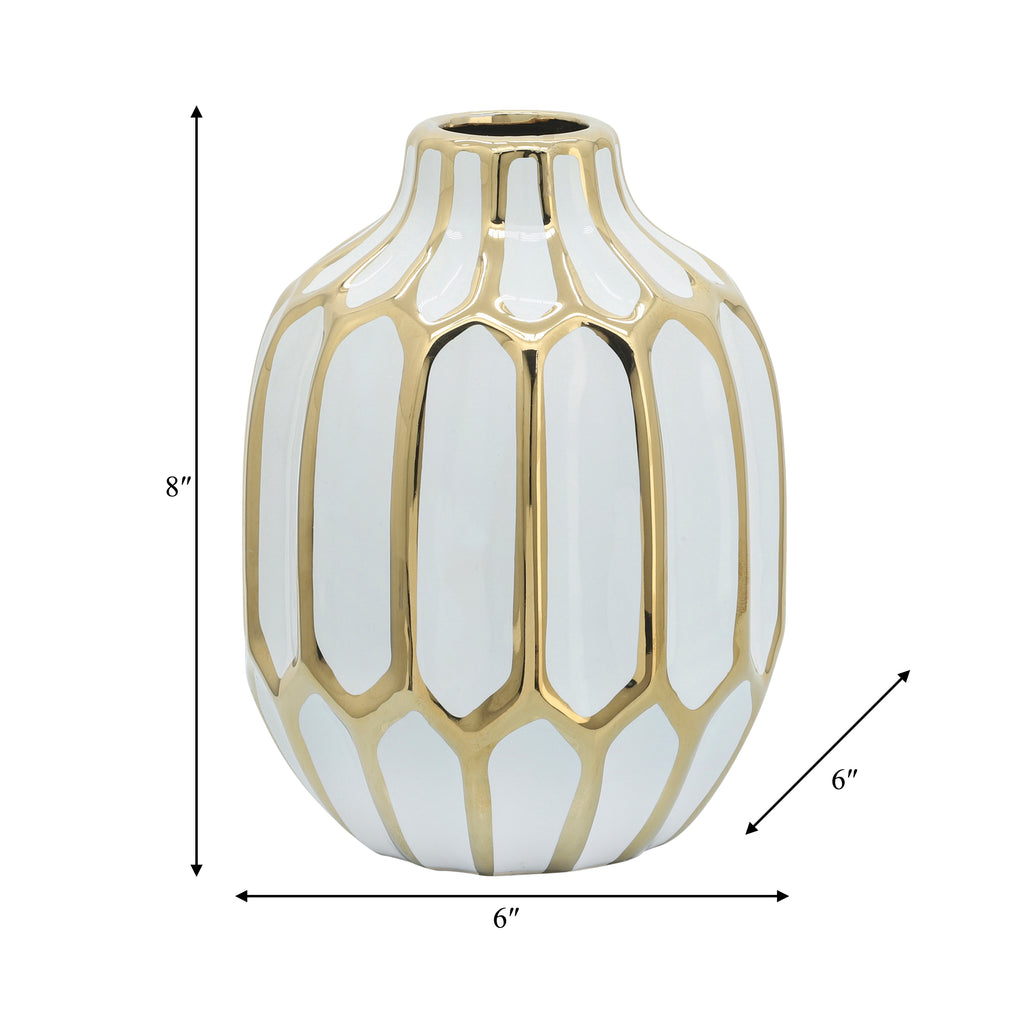 Calvinham White Vase — 8″ — additional view