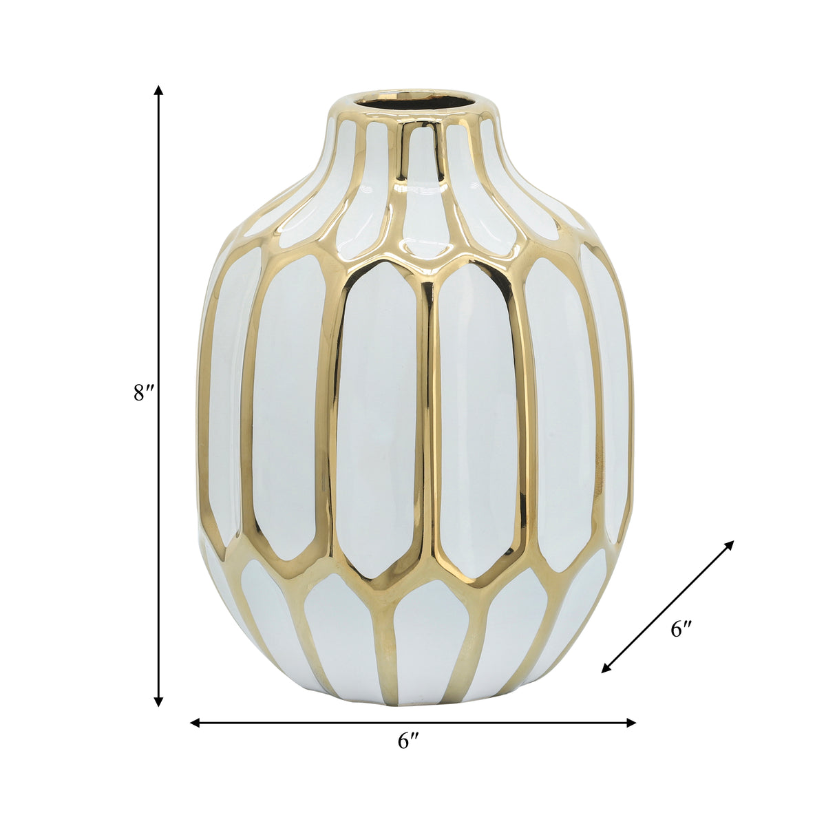 Calvinham White Vase — 8″ — additional view