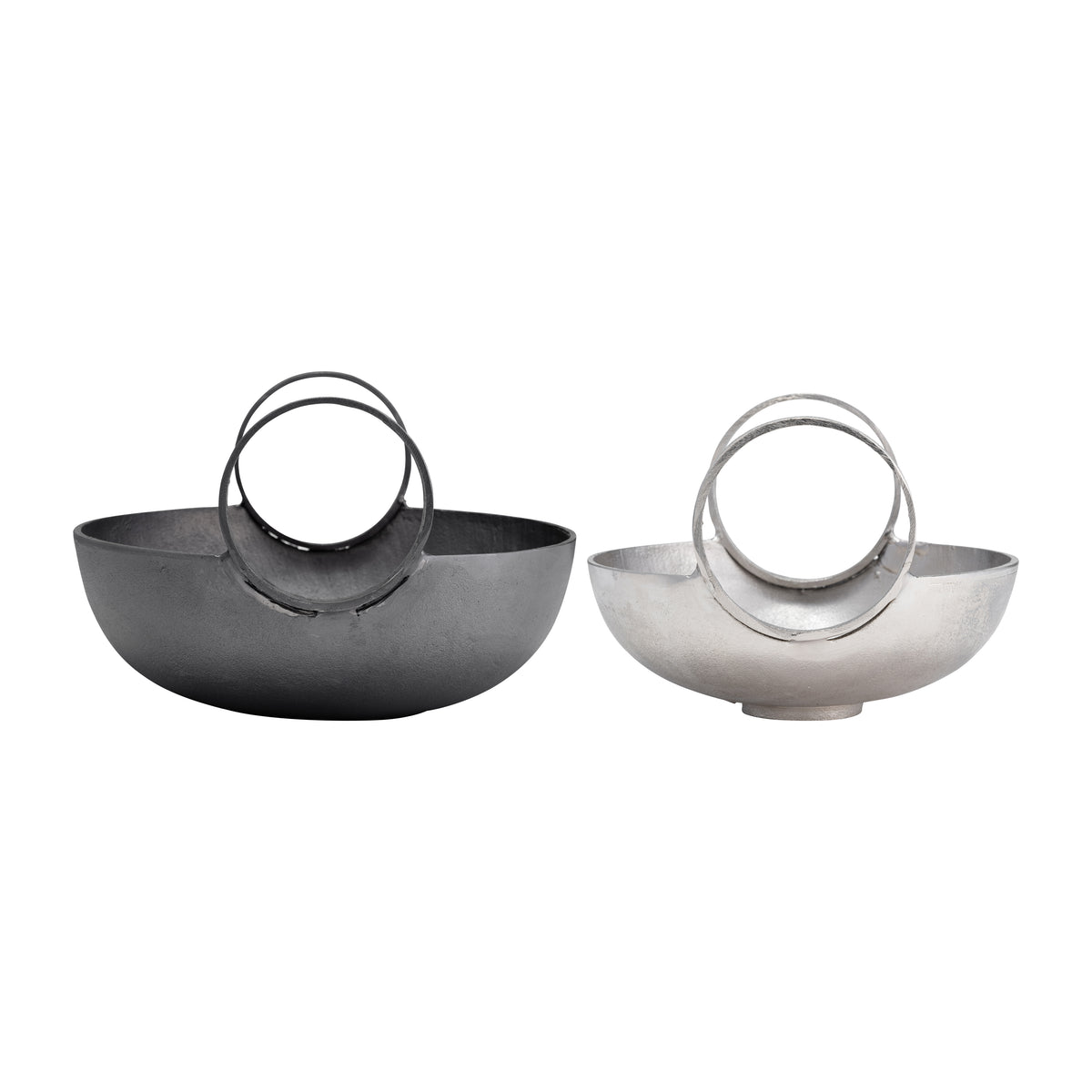 Edgepark Set of 2 Silver Bowls — 8″ — additional view