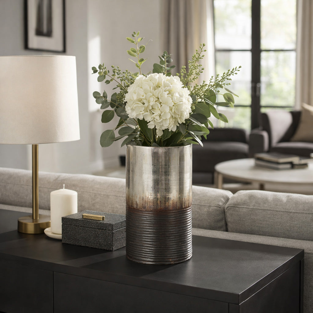 Arlorose Silver Glass Vase — 9″ — additional view