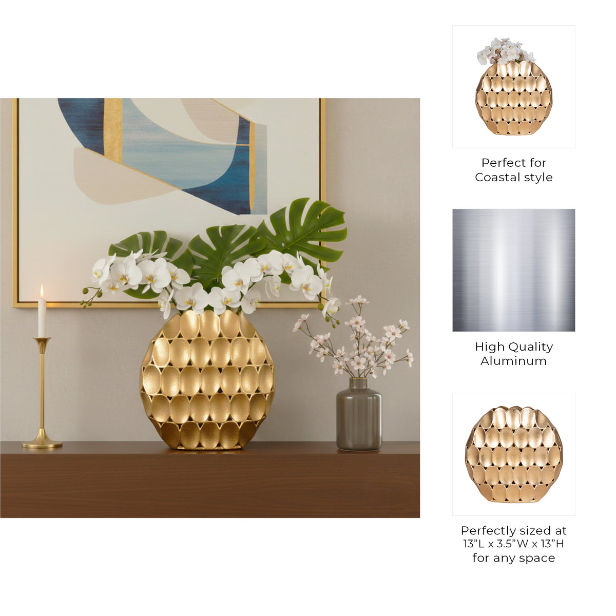 Edwincrest Bronze Vase — 13″ — additional view