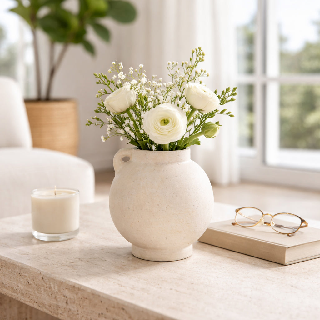 Corbinford White Vase — 10″ — additional view
