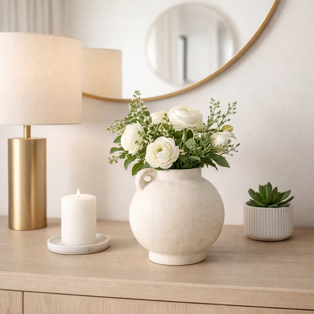 Corbinford White Vase — 10″ — additional view