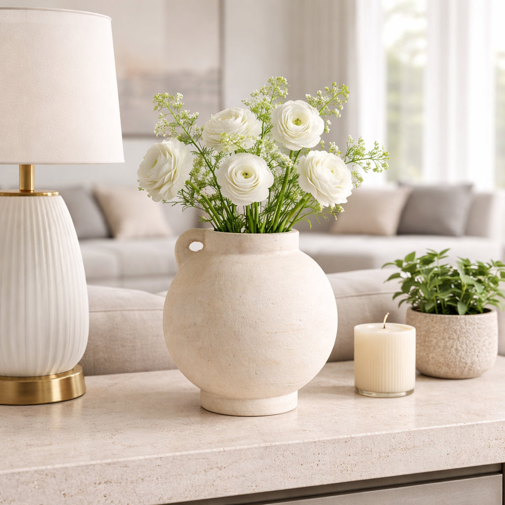 Corbinford White Vase — 10″ — additional view