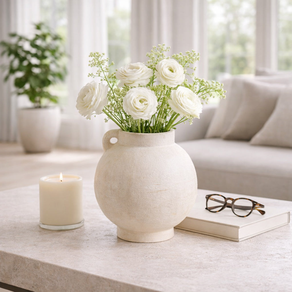 Corbinford White Vase — 12″ — additional view