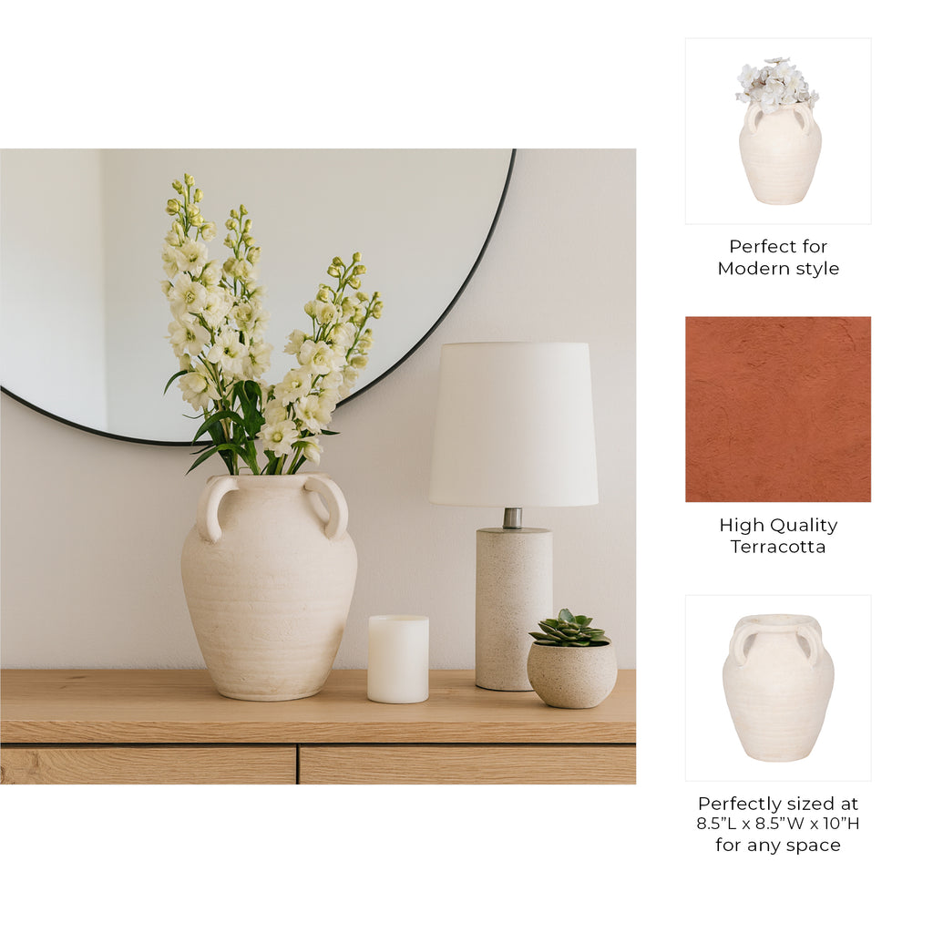 Skyelake White Vase — 10″ — additional view