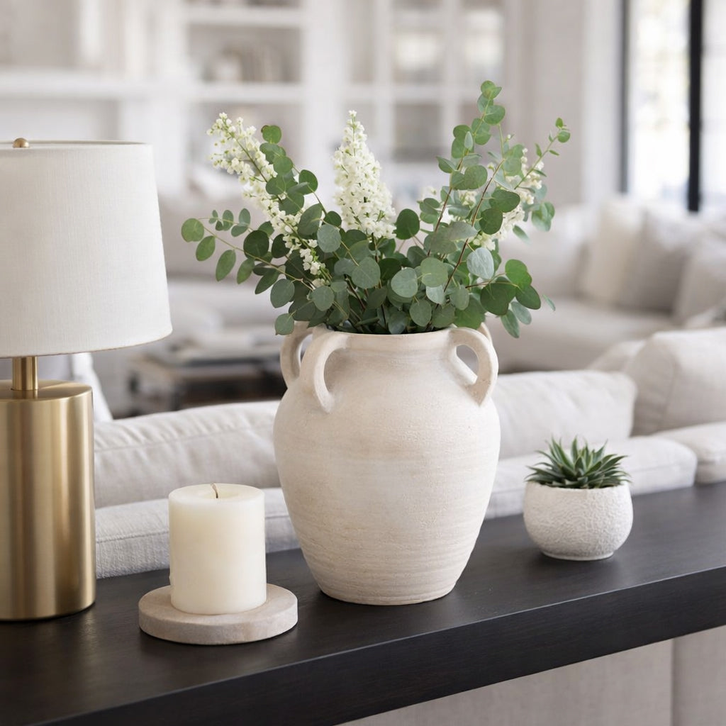 Skyelake White Vase — 12″ — additional view